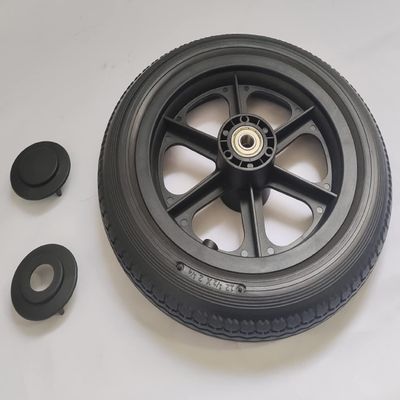 wheelchair 12 inch rear wheel.12 1/2 x 2 1/4 Replacement Wheels Solid Urethane Foam Tire.wheelchair and Transport Wheelchair and Heavy Duty Transport Wheelchair Replacement Parts, (1Ea,Black)