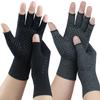 2 Pairs Arthritis Gloves, Compression Gloves for Women Men, Relieve Arthritis, Rheumatoid, Osteoarthritis, Carpal Tunnel Pain, Anti-Slip Fingerless Gloves for Hand Support (Pure Black+Grey,M) view 1