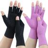 2 Pairs Arthritis Gloves, Compression Gloves for Women Men, Relieve Arthritis, Rheumatoid, Osteoarthritis, Carpal Tunnel Pain, Anti-Slip Fingerless Gloves for Hand Support (Pure Black+Purple,S) view 1