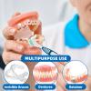Denture Cleaner Box and Brush Set - 2 Pack Denture Bath Case with Basket + 2 Pack Denture Brush, Portable Denture Retainer Storage Box, False Teeth Brushes for Oral Care (Green and Dark blue) view 3