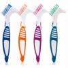 Denture Brush, 4 Pieces Small Toothbrush for Dentures, Multi-Layered Bristles Ergonomic Rubber Handle for False Teeth Cleaning view 1