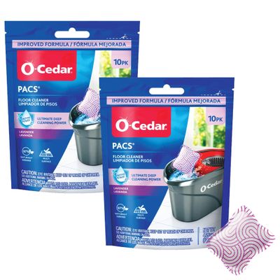 O-Cedar Floor Cleaning 20ct Pacs Lavender Scent 10ct (2-Packs)