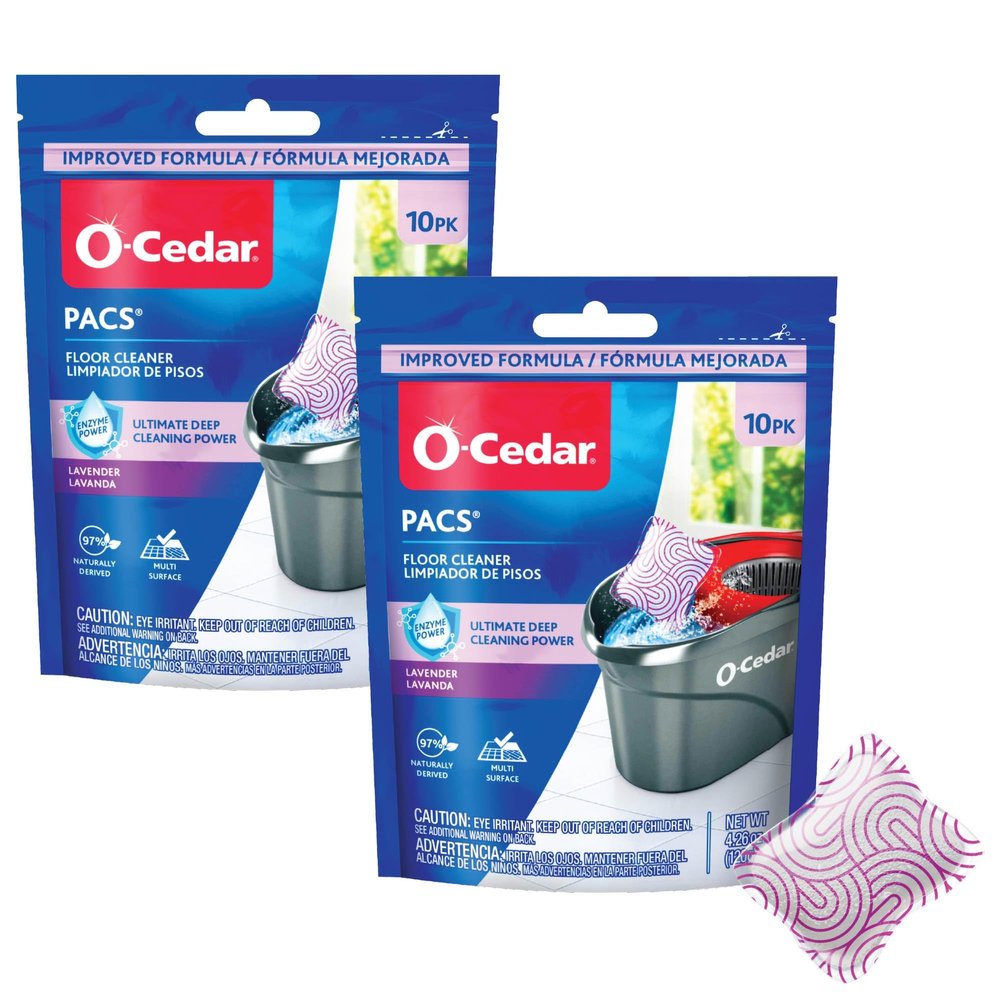 O-Cedar Floor Cleaning 20ct Pacs Lavender Scent 10ct (2-Packs)