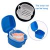 Denture Cleaner Box and Brush Set - 2 Pack Denture Bath Case with Basket + 2 Pack Denture Brush, Portable Denture Retainer Storage Box, False Teeth Brushes for Oral Care (Light and dark blue) view 3