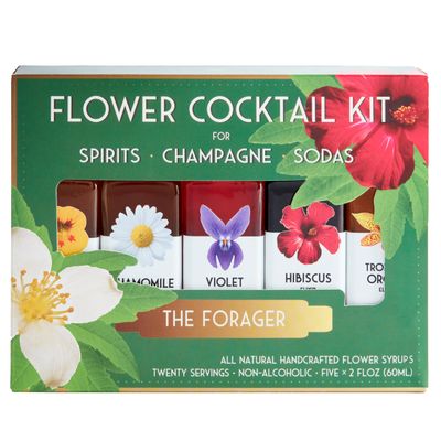 Floral Elixir Co. - All Natural Flower Syrup Cocktail Kit - Gift Set - Assortment of 5 (2 oz) Elixirs (The Forager)
