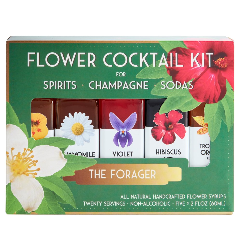 Floral Elixir Co. - All Natural Flower Syrup Cocktail Kit - Gift Set - Assortment of 5 (2 oz) Elixirs (The Forager)