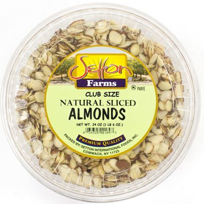 Almonds Natural Sliced | Non-GMO | Premium Quality | Bulk Value Size 24 Oz (1.5 Lb.)