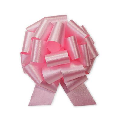 5.5 Inch Pink Flora Satin Pull Bow - 20 Loops (1 Bow)