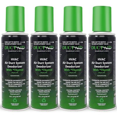Air Freshener for HVAC Systems, Commercial, Residential & Cars| Made with Thyme extract, natural Plant based | Now available in a Concentrated Formula for maximum effectiveness (Pack 4)