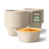 32 Ounce Large Paper Bowls Disposable Soup Bowl Disposable Heavy Duty Compostable Bowls, Eco-friendly Sugarcane and Bamboo Bagasse Biodegradable Bowl for Soup, Salad, Dessert, Ice Cream [100 Pack] view 1