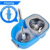 Spin Mop & Bucket, 360 Spinning Mop Bucket Kit, Stainless Steel Bucket Wringer Set, Plus 3 Replacement Head Refills, 360 Spinning Mopping System, 61" Extended Handle for Floor Cleaning (Blue) view 2