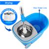 Spin Mop & Bucket, 360 Spinning Mop Bucket Kit, Stainless Steel Bucket Wringer Set, Plus 3 Replacement Head Refills, 360 Spinning Mopping System, 61" Extended Handle for Floor Cleaning (Blue) view 3