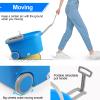 Spin Mop & Bucket, 360 Spinning Mop Bucket Kit, Stainless Steel Bucket Wringer Set, Plus 3 Replacement Head Refills, 360 Spinning Mopping System, 61" Extended Handle for Floor Cleaning (Blue) view 4