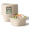 32 Oz Deep Paper Bowls Disposable Bowl - Disposable Heavy Duty Compostable Bowls, Eco-friendly Sugarcane Bagasse Biodegradable Bowl for Soup, Salad, Dessert, Ice Cream [50 Pack without Lds] view 1