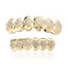 18K Gold-Plated Diamond-Shaped six-Tooth Braces with Silver Upper Teeth view 3