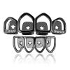 4 Tooth Skeletonized Braces with Drilled Braces 18K Gold Plated Micro Zircon Personality Rap Hipster Braces, Black (Set) view 1