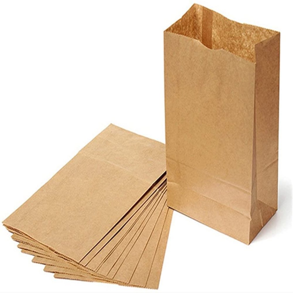 10 pcs Brown Kraft Paper Bags Party Wedding Favors Small Gift Bread Food Bags Flat Merchandise Bags Useful and Fashion
