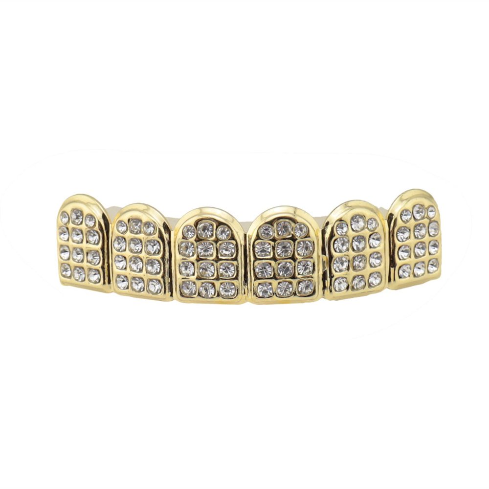 Accessories: Diamond-Set Gold Braces, Gold-Plated Silver-Plated Rap Braces, Gold Upper Teeth 72 Diamonds