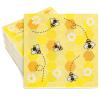 Whaline Bee Paper Napkins 6.5 x 6.5 Inch Bumblebee Daisies Print Disposable Luncheon Napkins Yellow Honeycomb Lunch Napkins for World Bee Day Spring Summer Dinner Buffet Tableware Supplies, 80 Pack view 1