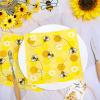 Whaline Bee Paper Napkins 6.5 x 6.5 Inch Bumblebee Daisies Print Disposable Luncheon Napkins Yellow Honeycomb Lunch Napkins for World Bee Day Spring Summer Dinner Buffet Tableware Supplies, 80 Pack view 3