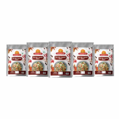GHOTARAM Calcutta Jhalmuri, Jhal-Muri, Bhel-Puri, Bhelpuri Masala, Jhal Moodi Masala, Delicious Crunchy street food snack Masala, Natural And Fresh-80Gx5Pk