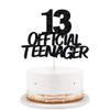 13 Official Teenager Cake Topper-13th Birthday Cake Pick Decorations for Teen 13th Birthday Party Supplies (Black flash) view 1