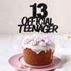 13 Official Teenager Cake Topper-13th Birthday Cake Pick Decorations for Teen 13th Birthday Party Supplies (Black flash) view 3