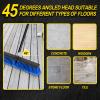 18 Inches Outdoor Push Broom Heavy Duty Shop Broom with 63" Long Handle for Deck Driveway Garage Yard Patio Concrete Floor Cleaning(Blue) view 4