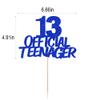 13 Official Teenager Cake Topper-13th Birthday Cake Pick Decorations for Teen 13th Birthday Party Supplies (Blue flash) view 2