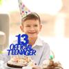 13 Official Teenager Cake Topper-13th Birthday Cake Pick Decorations for Teen 13th Birthday Party Supplies (Blue flash) view 4