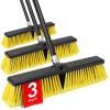 18 Inches Push Broom Outdoor- Heavy Duty Broom with 63" Long Handle for Deck Driveway Garage Yard Patio Concrete Floor Cleaning view 1