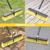 18 Inches Push Broom Outdoor- Heavy Duty Broom with 63" Long Handle for Deck Driveway Garage Yard Patio Concrete Floor Cleaning view 2