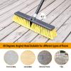 18 Inches Push Broom Outdoor- Heavy Duty Broom with 63" Long Handle for Deck Driveway Garage Yard Patio Concrete Floor Cleaning view 3