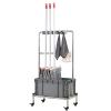 Broom And Mop Holder Put Wet Mops,Broom Holder Organizer,Floor Standing Cleaning Tool Cart Storage,movable Commercial Mop Rack,cleaning Supplies Organizer,for Garden Garage Organizer ( Size : 6slots ) view 1