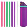 6pcs Replacement Straws for Owala FreeSip 24oz 32oz, Reusable Plastic Straws with Cleaning Brush for Owala Water Bottle 24 oz 32 oz and Flip 25 oz, Tumbler Accessories (Colorful) view 1