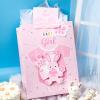 LeZakaa 16" Baby Rabbit Gift Bags with Tissue Paper, Butterfly Gift Tag and Card, Pink Gift Bag with Rabbit Suit & Baby Girl Lettering Design for Baby Shower, Little One, 1st Baby Girls' Birthday view 4