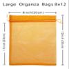 Jexila 50 Pack Orange Organza Gift Bags 8X12 inch Mesh Drawstring Pouch Easter Goodie Candy Treat Bag for Kids Halloween Easter Party Favor view 2