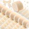 24 Yards Christmas Velvet Wrapping Ribbon, 8 Roll Silk Frayed Handmade Velvet Ribbon for Wedding Bouquet Invitation Christmas Wreaths Decor Gift Wrapping Cards DIY (Ivory,2 Inch) view 1