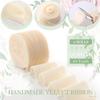 24 Yards Christmas Velvet Wrapping Ribbon, 8 Roll Silk Frayed Handmade Velvet Ribbon for Wedding Bouquet Invitation Christmas Wreaths Decor Gift Wrapping Cards DIY (Ivory,2 Inch) view 2