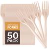 100% Eco Friendly Compostable Forks Disposable Forks Cornstarch Based 50 Large Disposable Utensils (6.7 in.) Durable and Heat Resistant Alternative to Plastic Forks Party Supplies view 1
