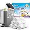 2.6 Gallon 150 Counts Small Trash Bags Garbage Bags by Teivio, Bathroom Trash Can Bin Liners, Small Plastic Bags for home office kitchen, Clear view 1