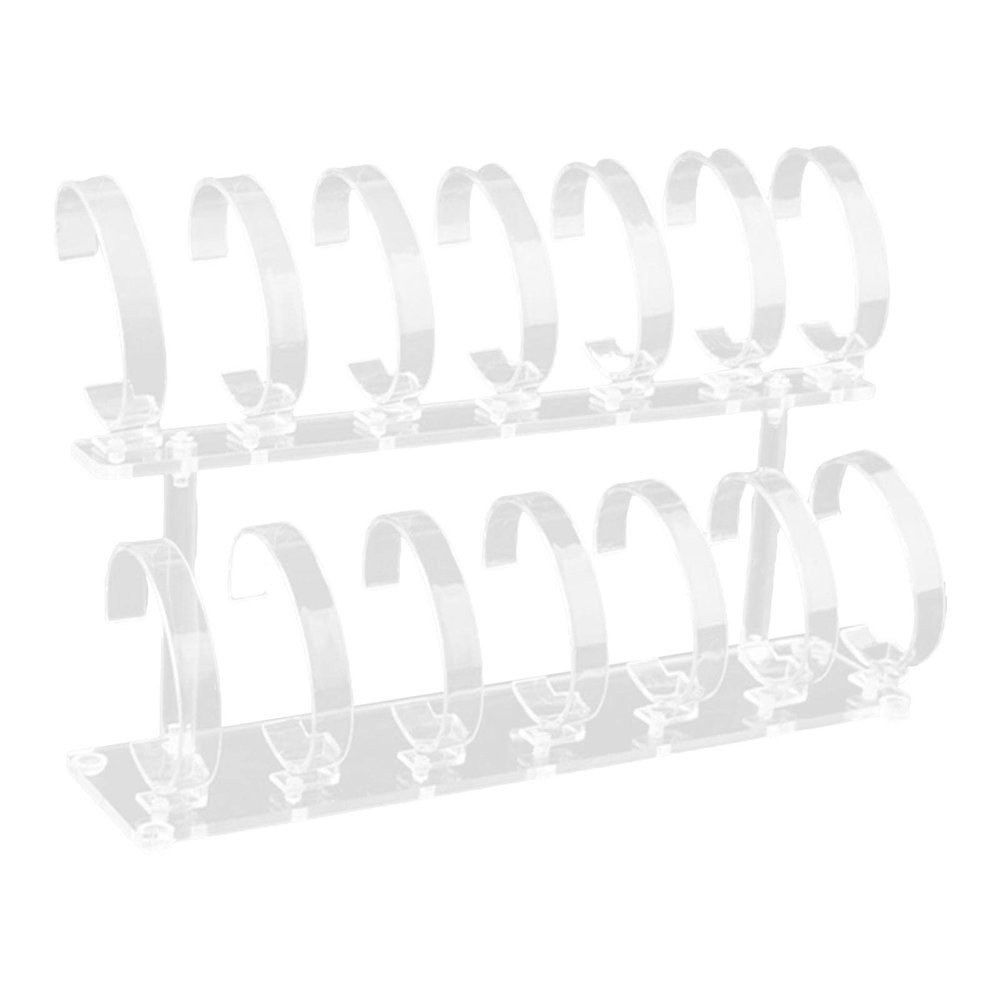 AAGAZA Show Case Stand Transparent C Shape Show Universal Portable Acrylic Multi Tier Organizer, Stand Wrist Watch Displays Rack Holder, 2 Tier/1547 (Color : 2 Tier)