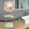 AAGAZA Double Layer Decoration Texture Display Stand Shelves Display Holder for Bedroom s Bathroom - White Bottom/1741 view 2