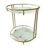 AAGAZA Double Layer Decoration Texture Display Stand Shelves Display Holder for Bedroom s Bathroom - White Bottom/1741 view 3