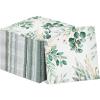 100 Pcs Eucalyptus Napkins 3 Ply Disposable Eucalyptus Leaf Paper Green Leaves Guest Towels Cocktail Napkins Greenery Paper for Home Party Birthday Baby Shower(6.5 x 6.5 Inch Folded) view 1