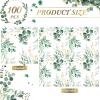 100 Pcs Eucalyptus Napkins 3 Ply Disposable Eucalyptus Leaf Paper Green Leaves Guest Towels Cocktail Napkins Greenery Paper for Home Party Birthday Baby Shower(6.5 x 6.5 Inch Folded) view 2