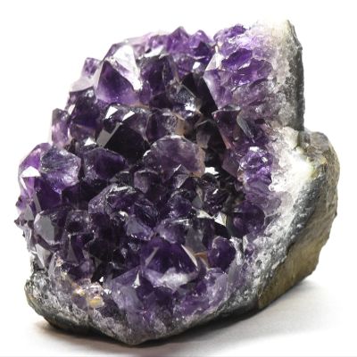 130g 2.4" Deep Purple Amethyst Quartz Cluster Natural Sparkling Gemstone Crystal Mineral Rough Geode Specimen - Uruguay + One Polished Clear Quartz Cabochon