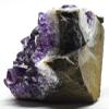 130g 2.4" Deep Purple Amethyst Quartz Cluster Natural Sparkling Gemstone Crystal Mineral Rough Geode Specimen - Uruguay + One Polished Clear Quartz Cabochon view 2