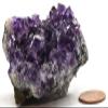 130g 2.4" Deep Purple Amethyst Quartz Cluster Natural Sparkling Gemstone Crystal Mineral Rough Geode Specimen - Uruguay + One Polished Clear Quartz Cabochon view 4