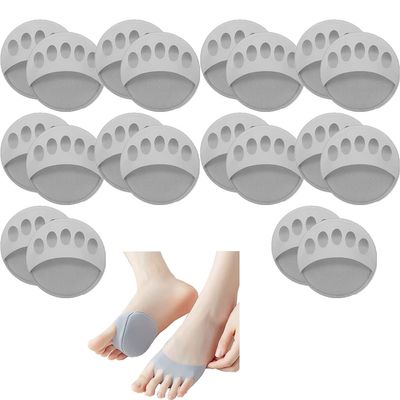 MoriAction Solutions High Heel Pads, Forefoot Pads Honeycomb Fabric, Women High Heels Invisible Socks, Non-Slip Soft Invisible Toe Socks, Relieving Foot Fatigue (Gray,10Pairs)